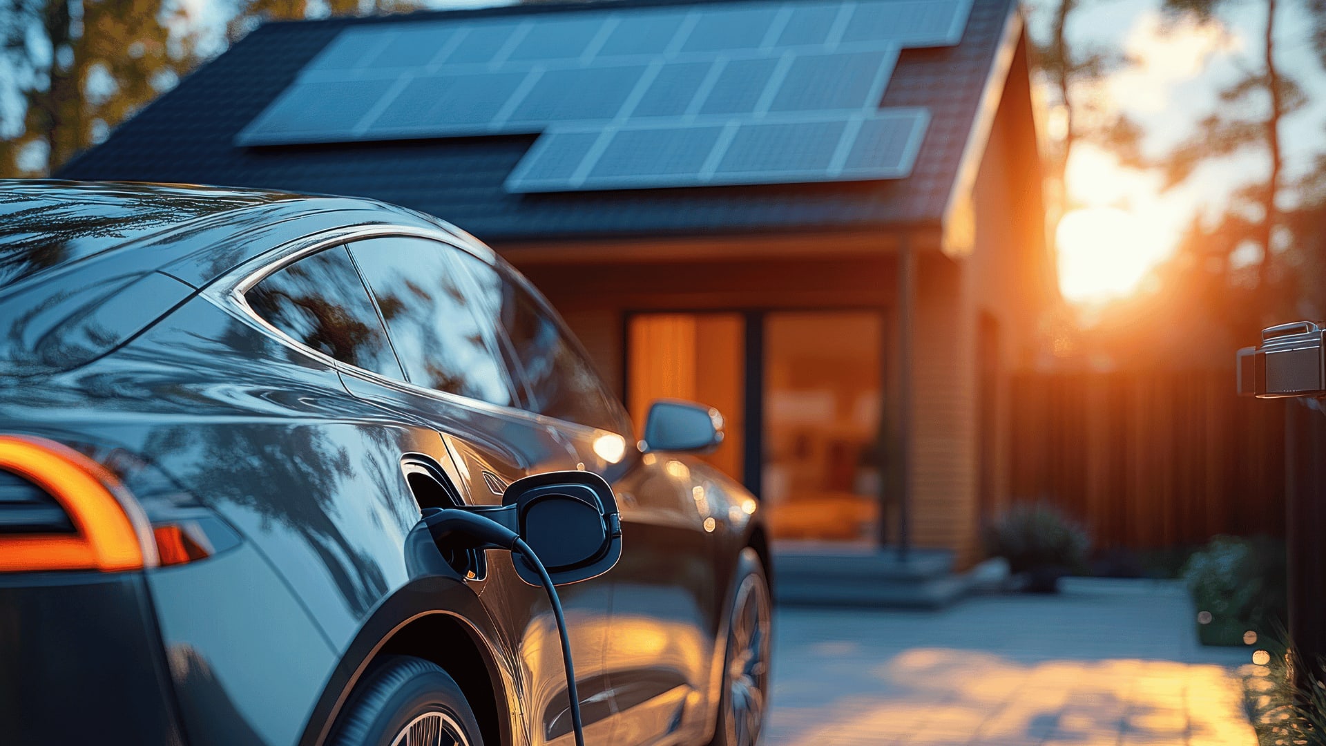 Photovoltaik und Wallbox am Haus.
