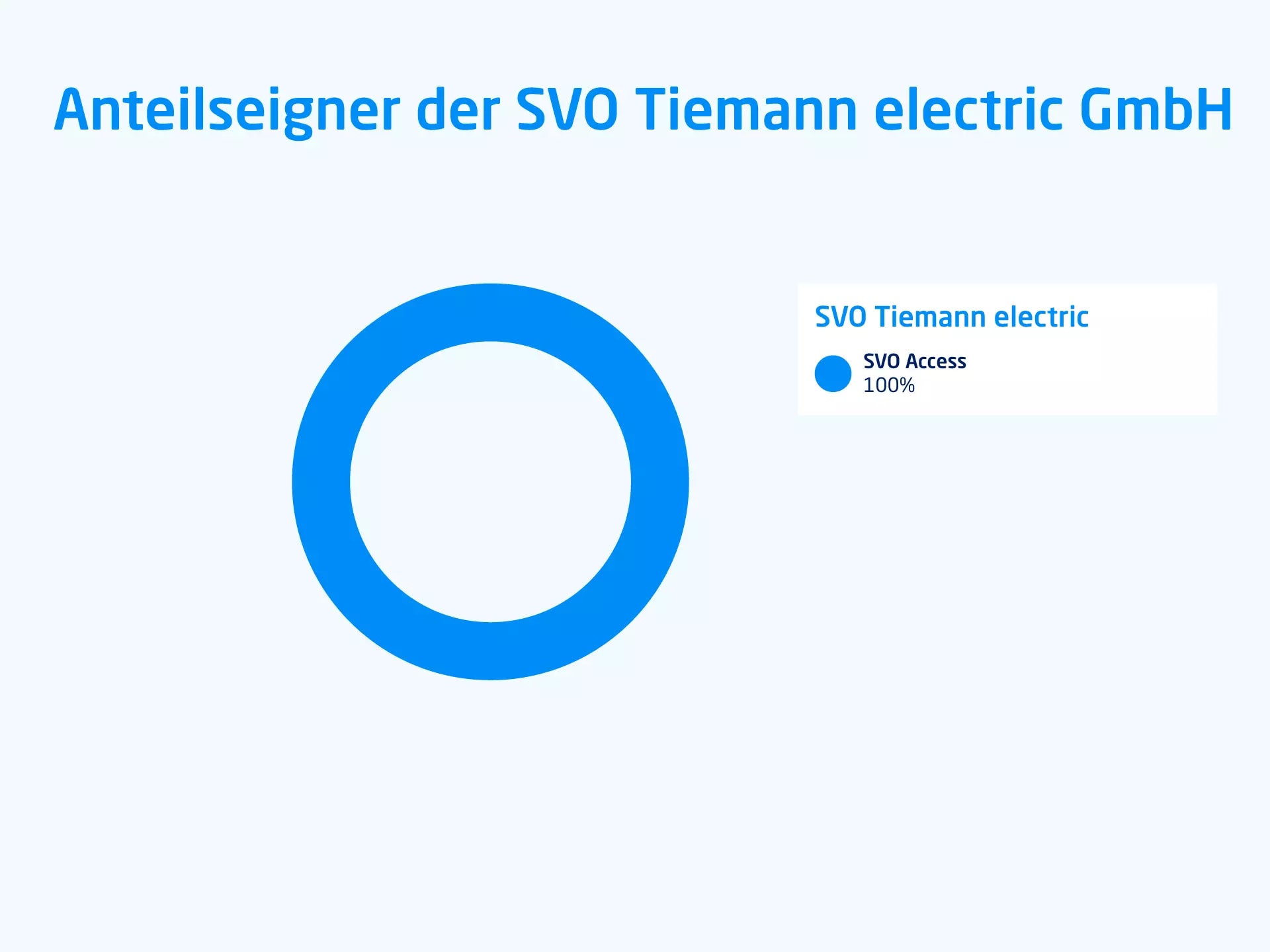 Kreisdriagramm mit dem prozentualen Anteil der SVO Tiemann electric GmbH