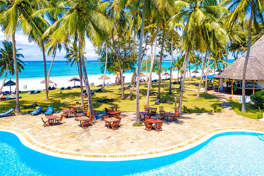 Set on the most stunning untouched pristine white sandy beaches on Kenya's south coast. The resort provides the ideal tropical paradise that you deserve throughout your Kenya holiday package, surrounded by coconut palms and a plethora of exotic tropical plants and flowers.
