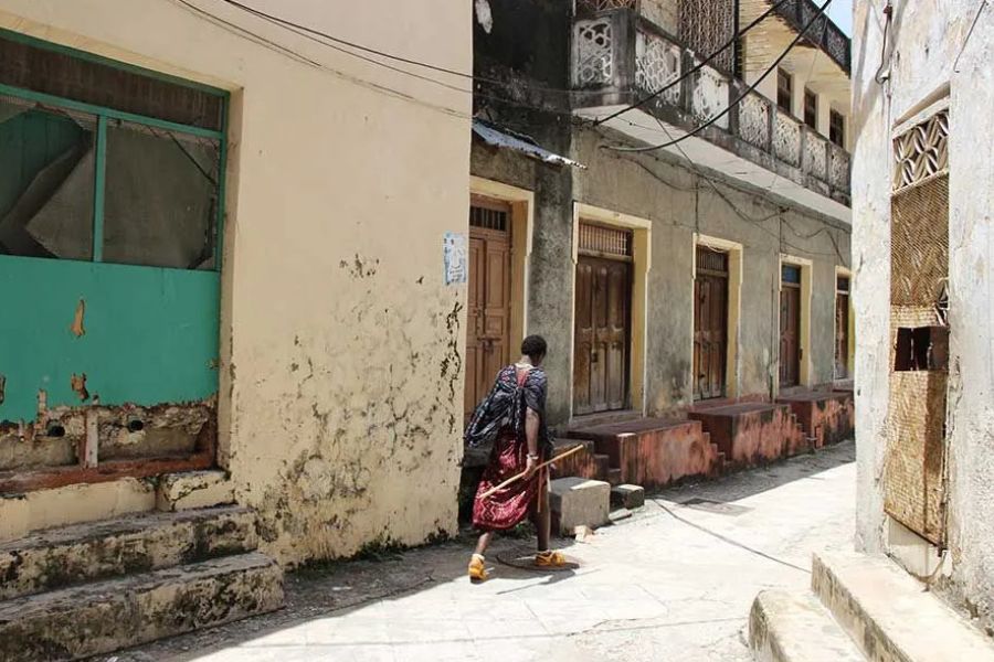 Traditional street and historic architecture in Zanzibar’s Stone Town.