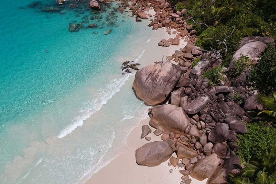 Granite boulder beach in the Seychelles