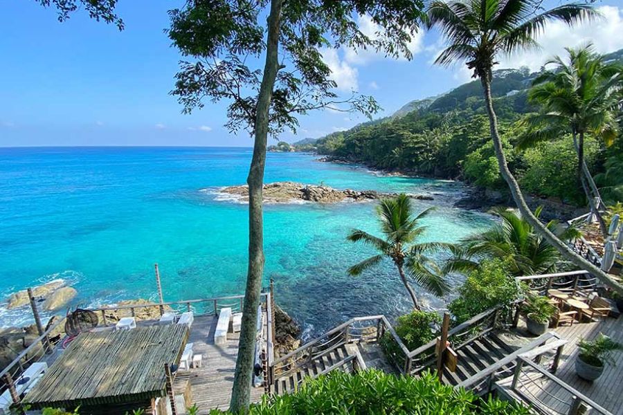 Turquoise cove in the Seychelles