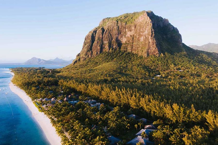 Aerial view of Le Morne Brabant, Mauritius
