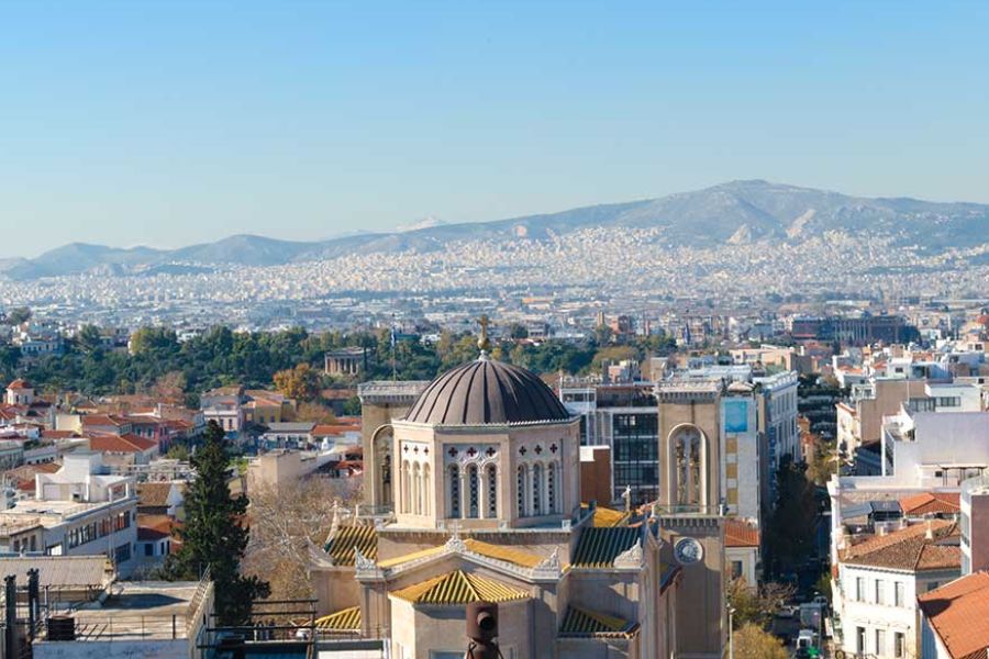 View over Athens from the Acropolis, with Monastiraki below