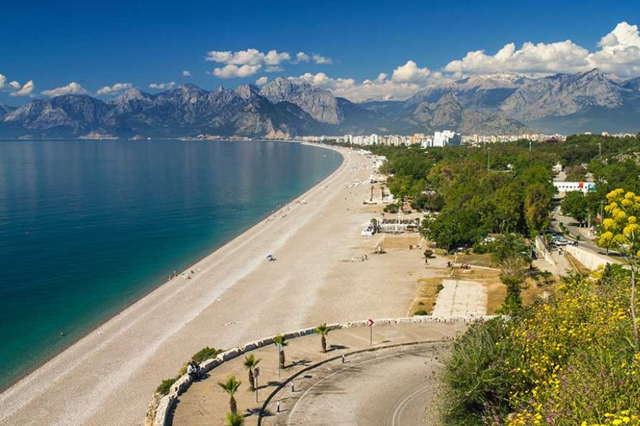 Konyaaltı Beach with the Bey Mountains behind, Antalya