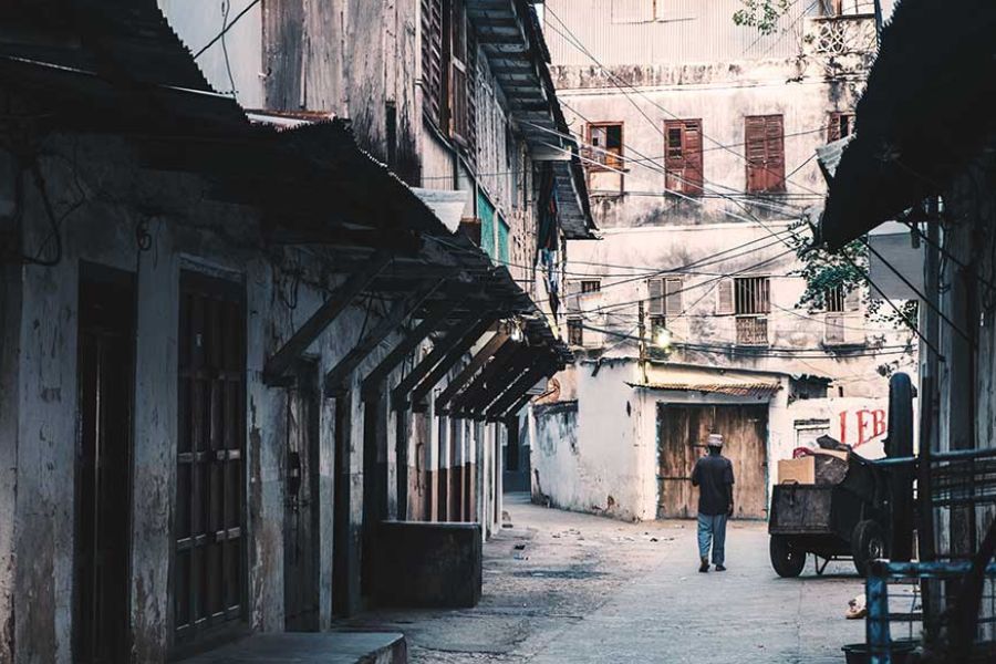 Narrow alleyway in Stone Town, Zanzibar