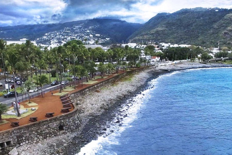 Creole colonial buildings in Saint-Denis, Réunion Island