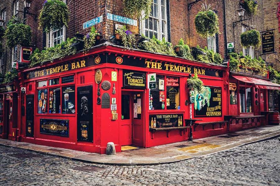 Colourful doorways and streets of Dublin, Ireland
