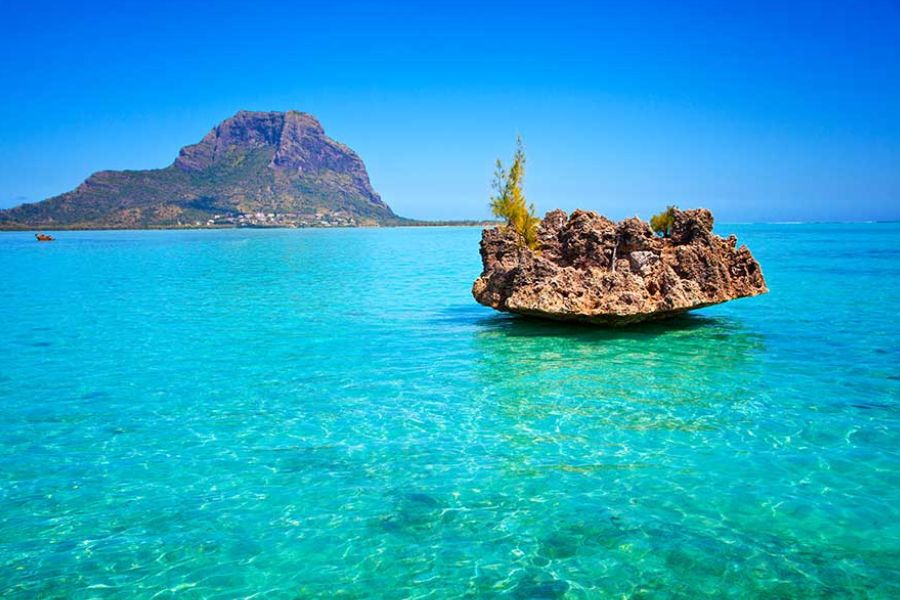 Le Morne Brabant, a UNESCO World Heritage site in Mauritius