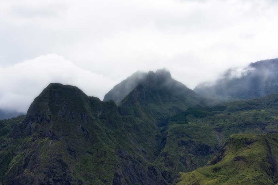Cirques and mountain landscape of Réunion Island