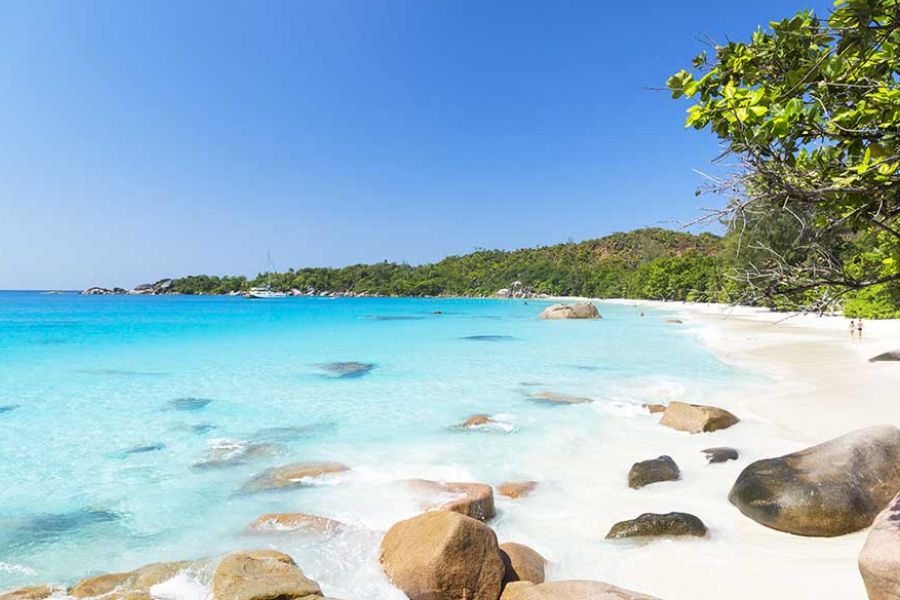 Overwater villa and turquoise lagoon, a popular romantic island setting