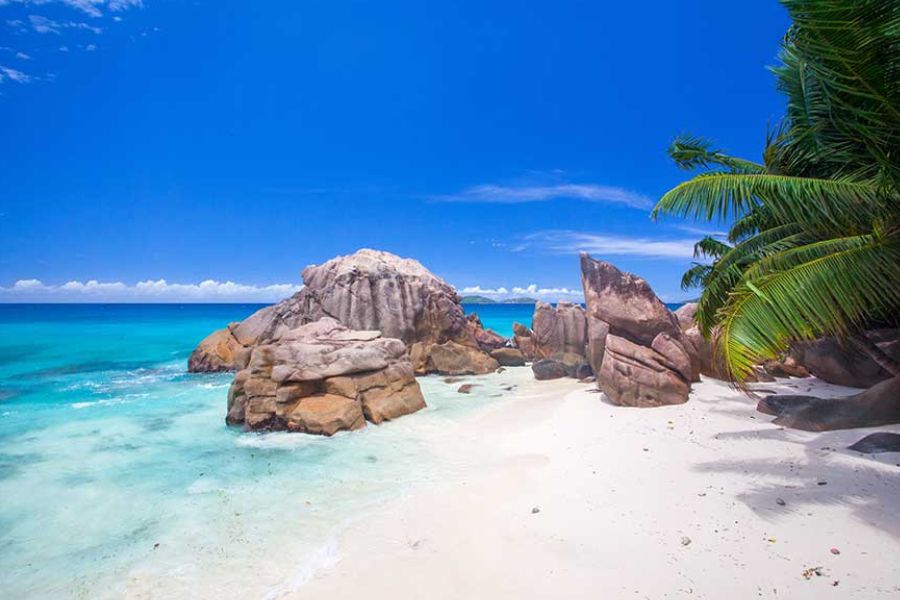 Granite boulder beach in the Seychelles
