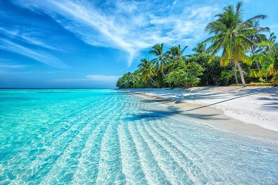 Private beach villa in the Maldives