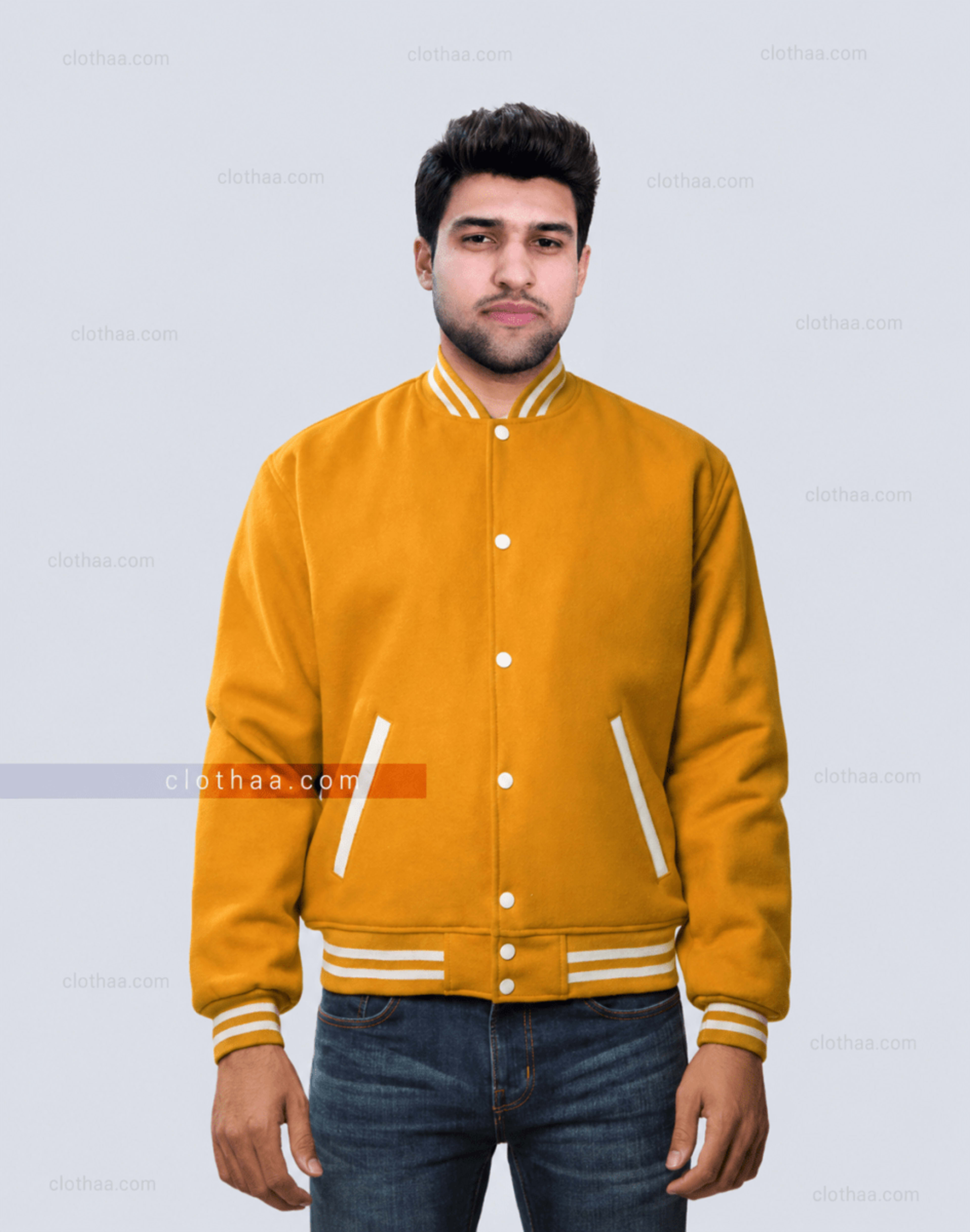 Gold Wool Varsity Jacket