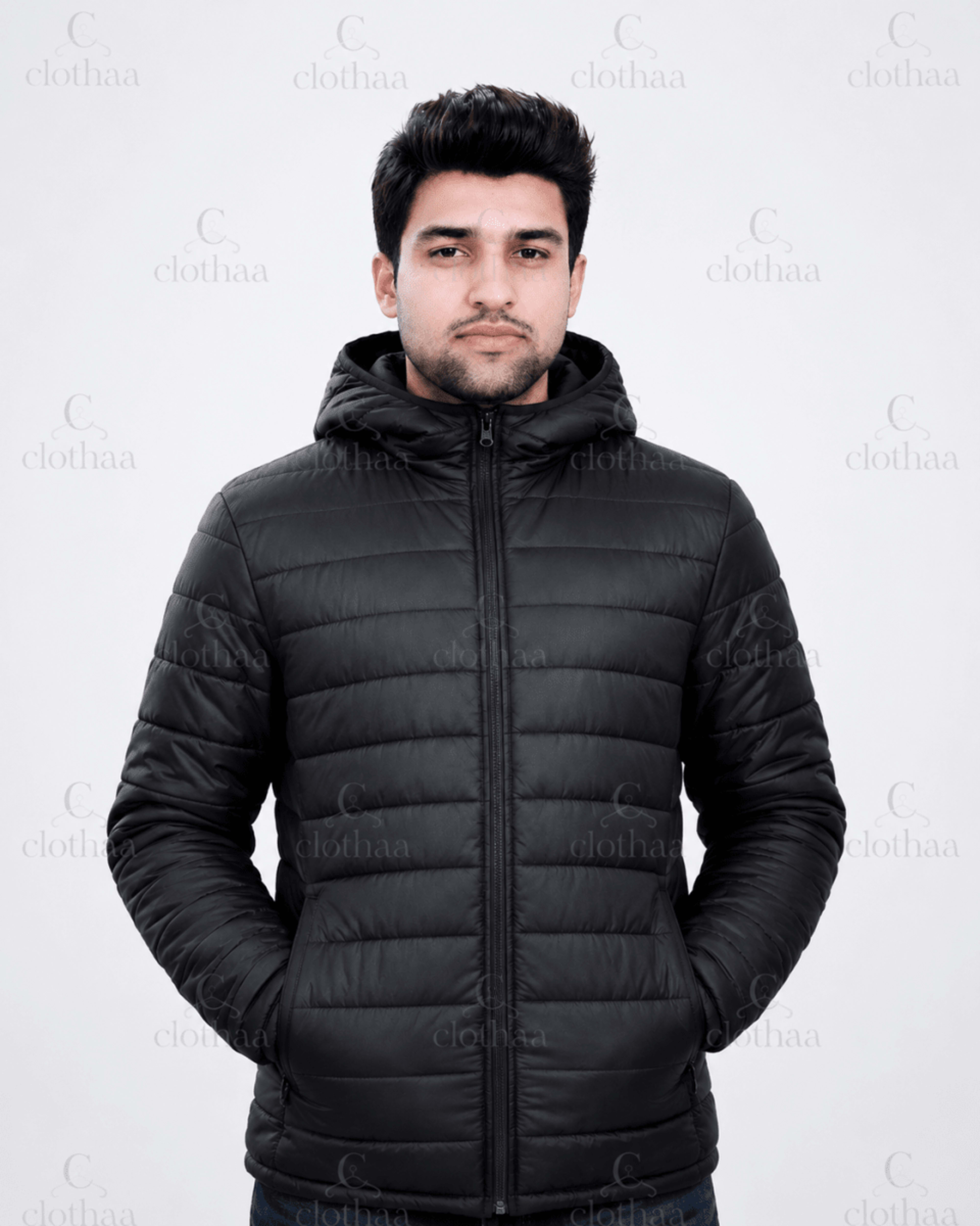 Custom Puffer Jacket in Black
