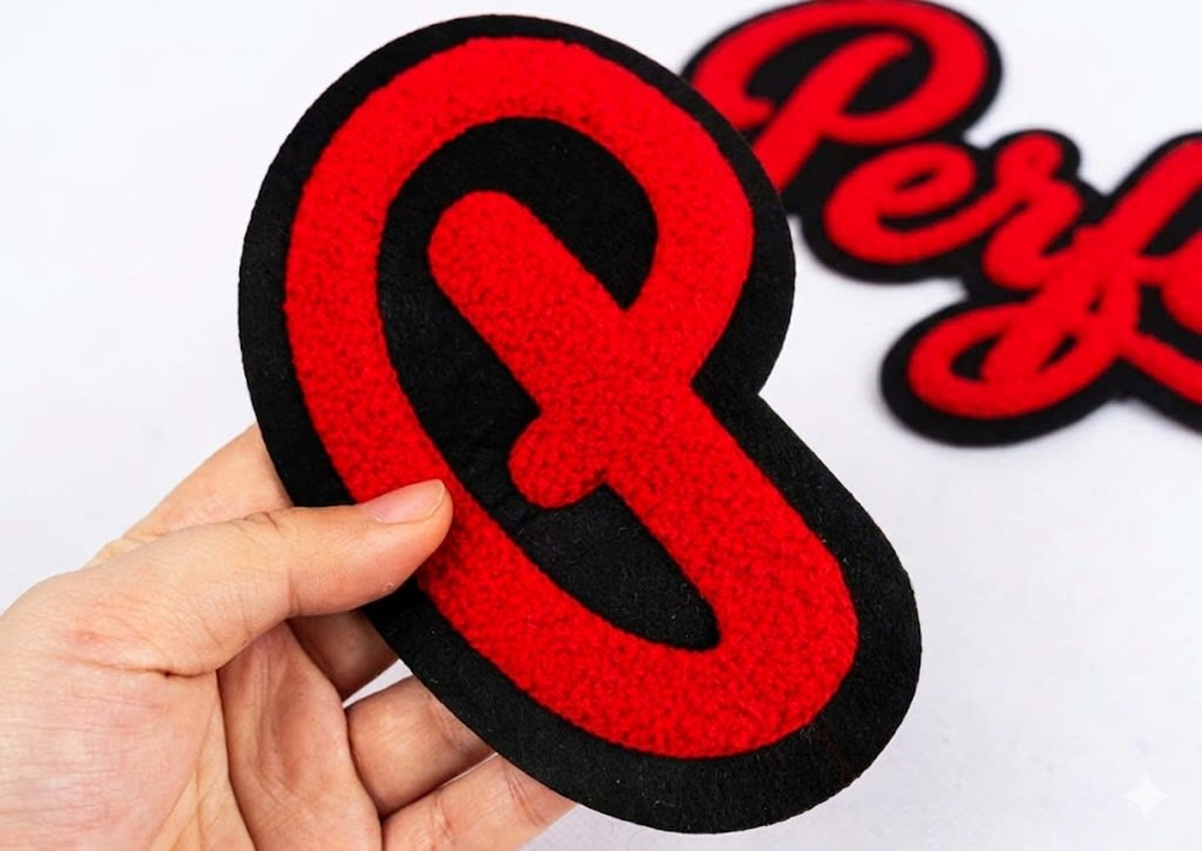 Chenille letter patch example