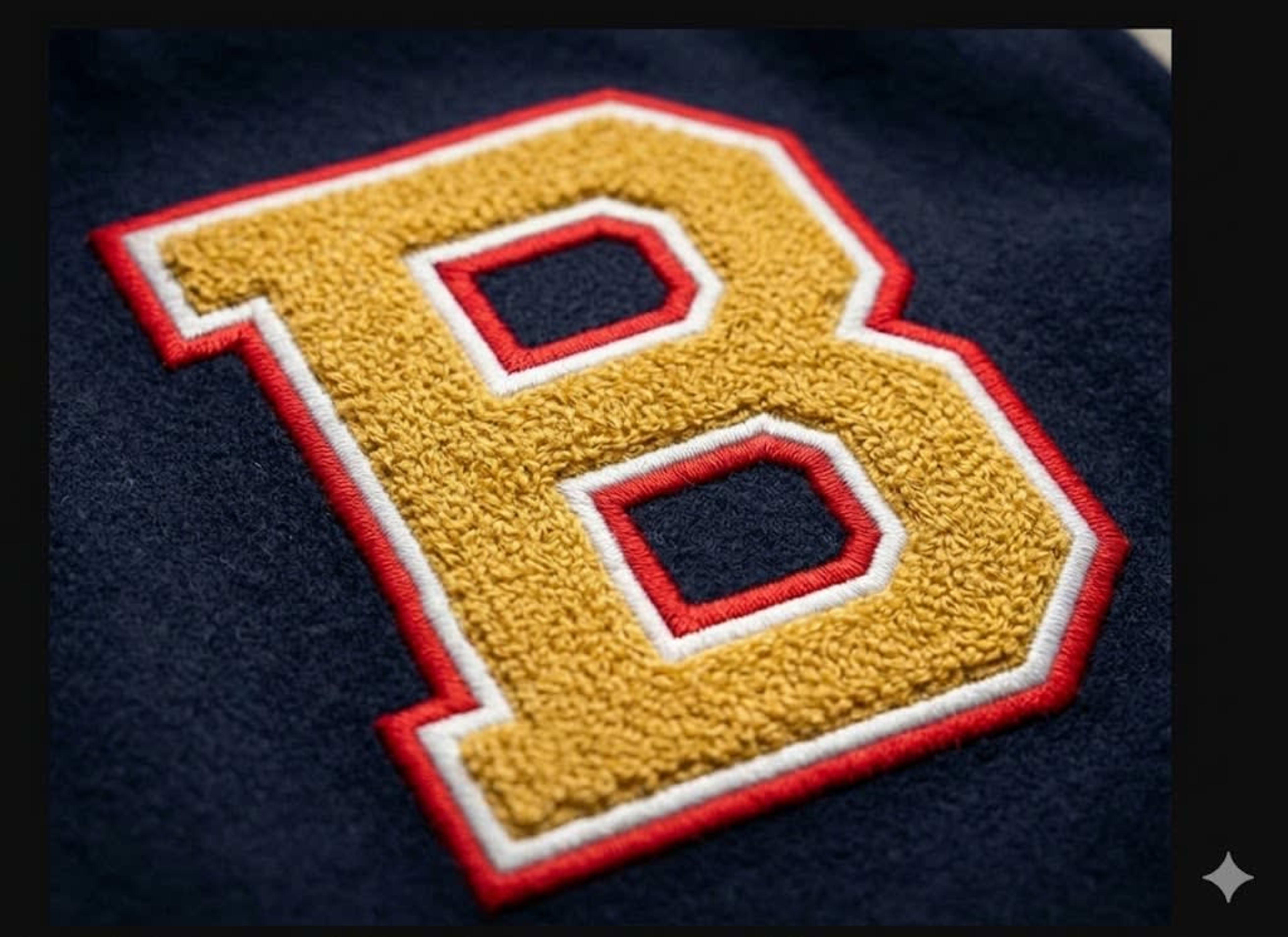 Direct embroidered letter example