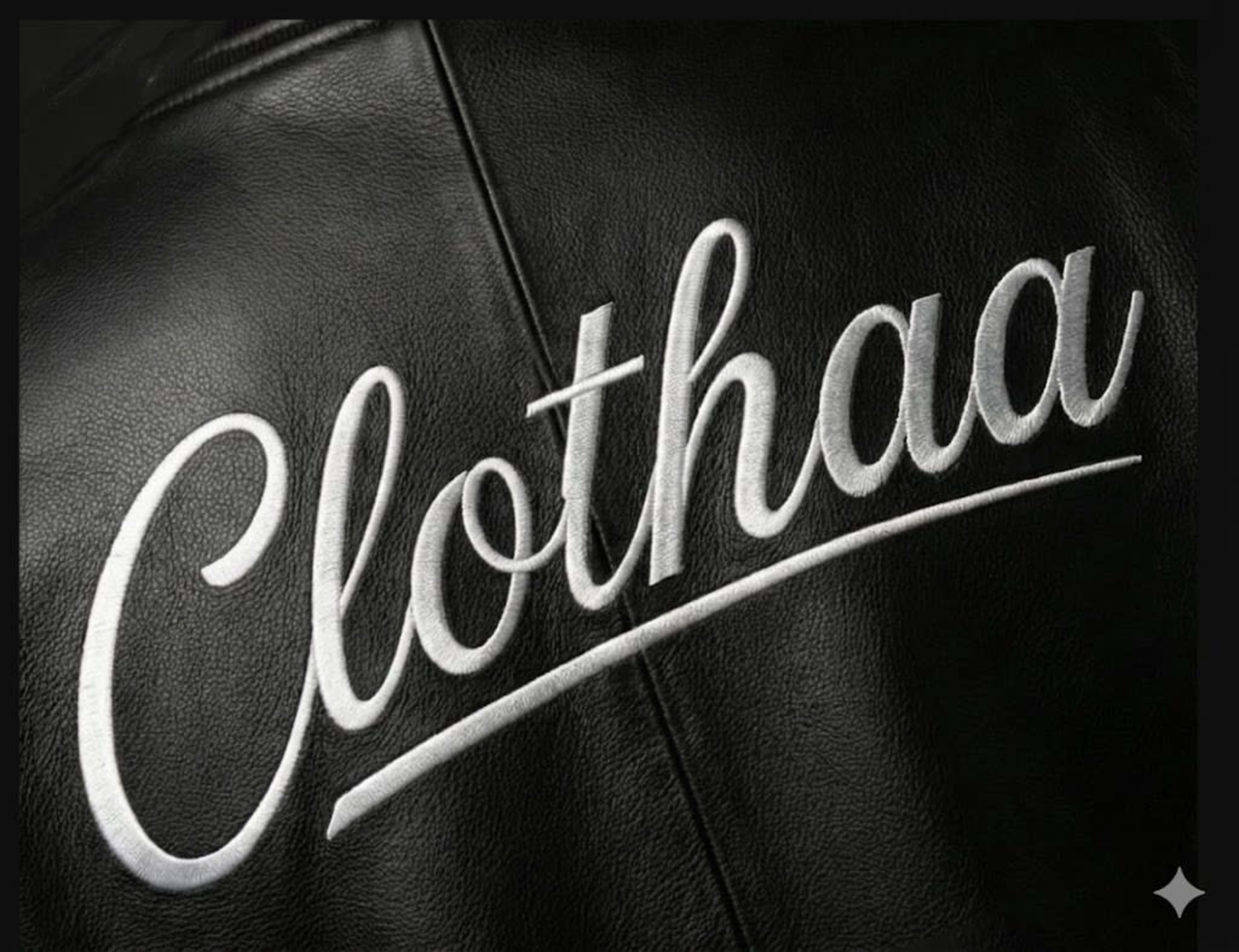 Direct embroidery on leather jacket