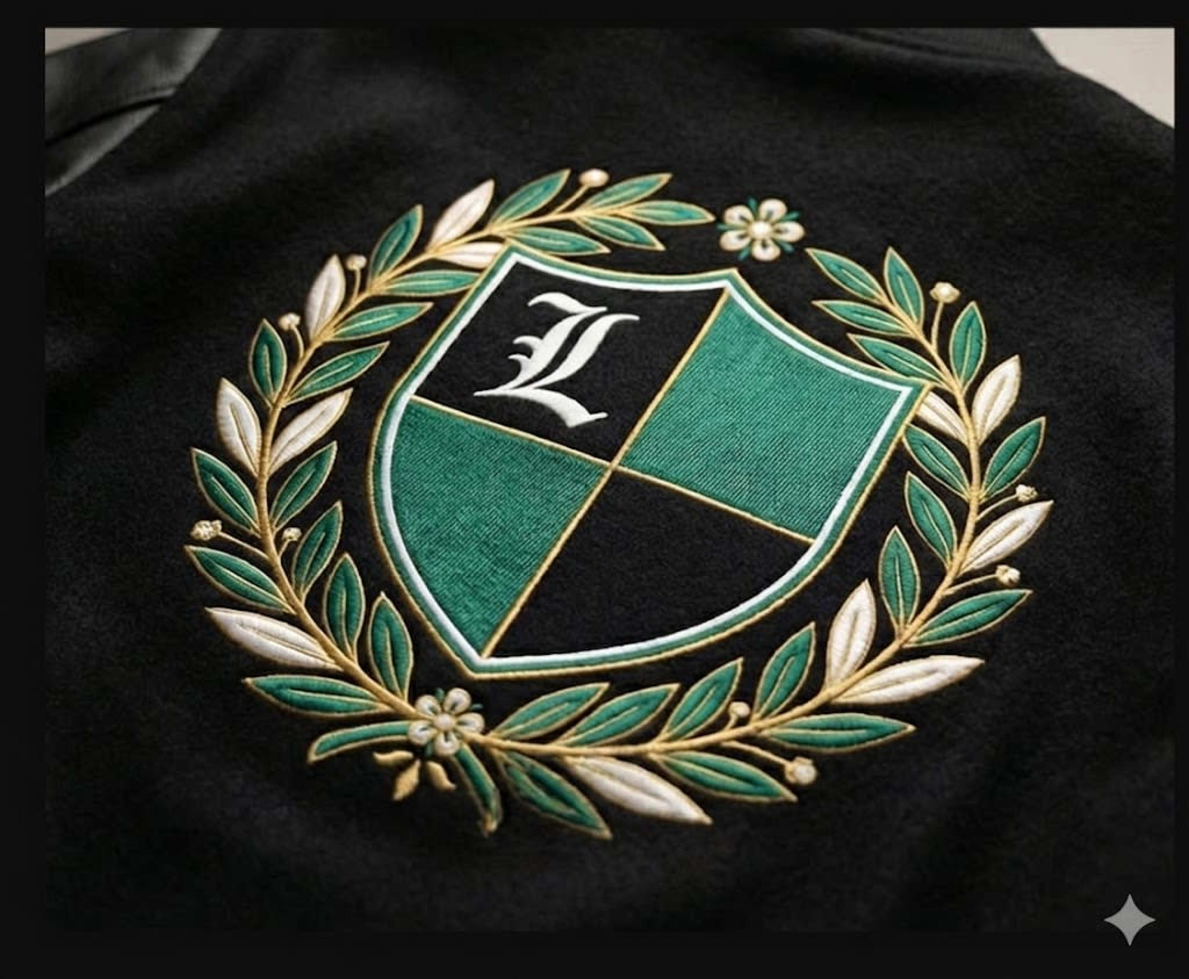 Flat embroidery on jacket back