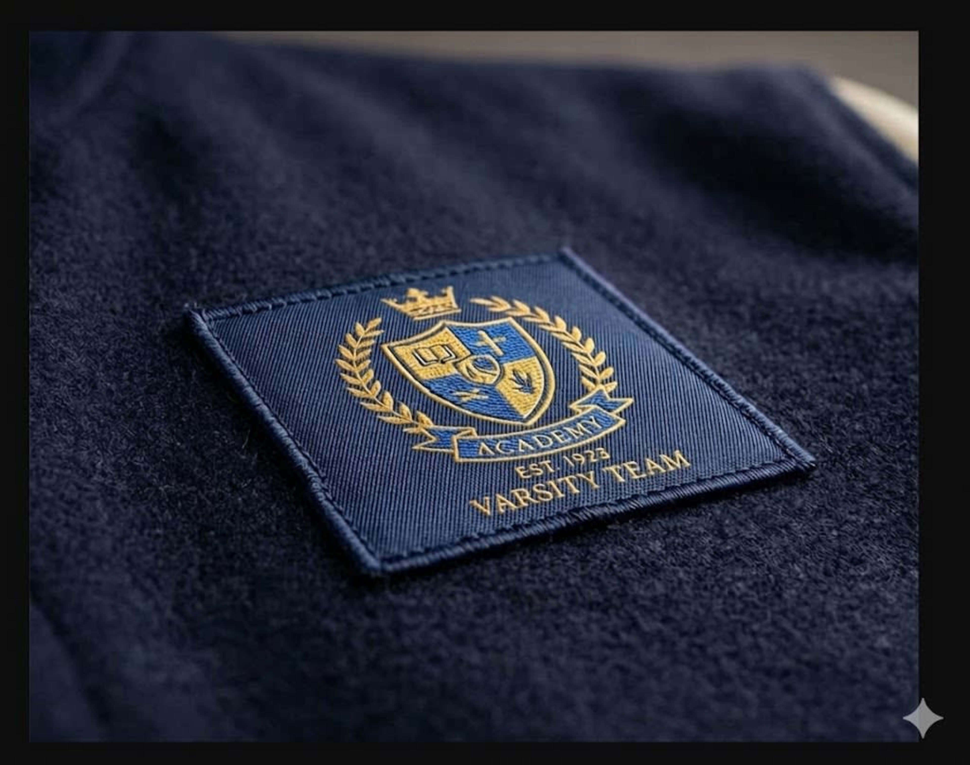 Woven patch macro showing fine threads