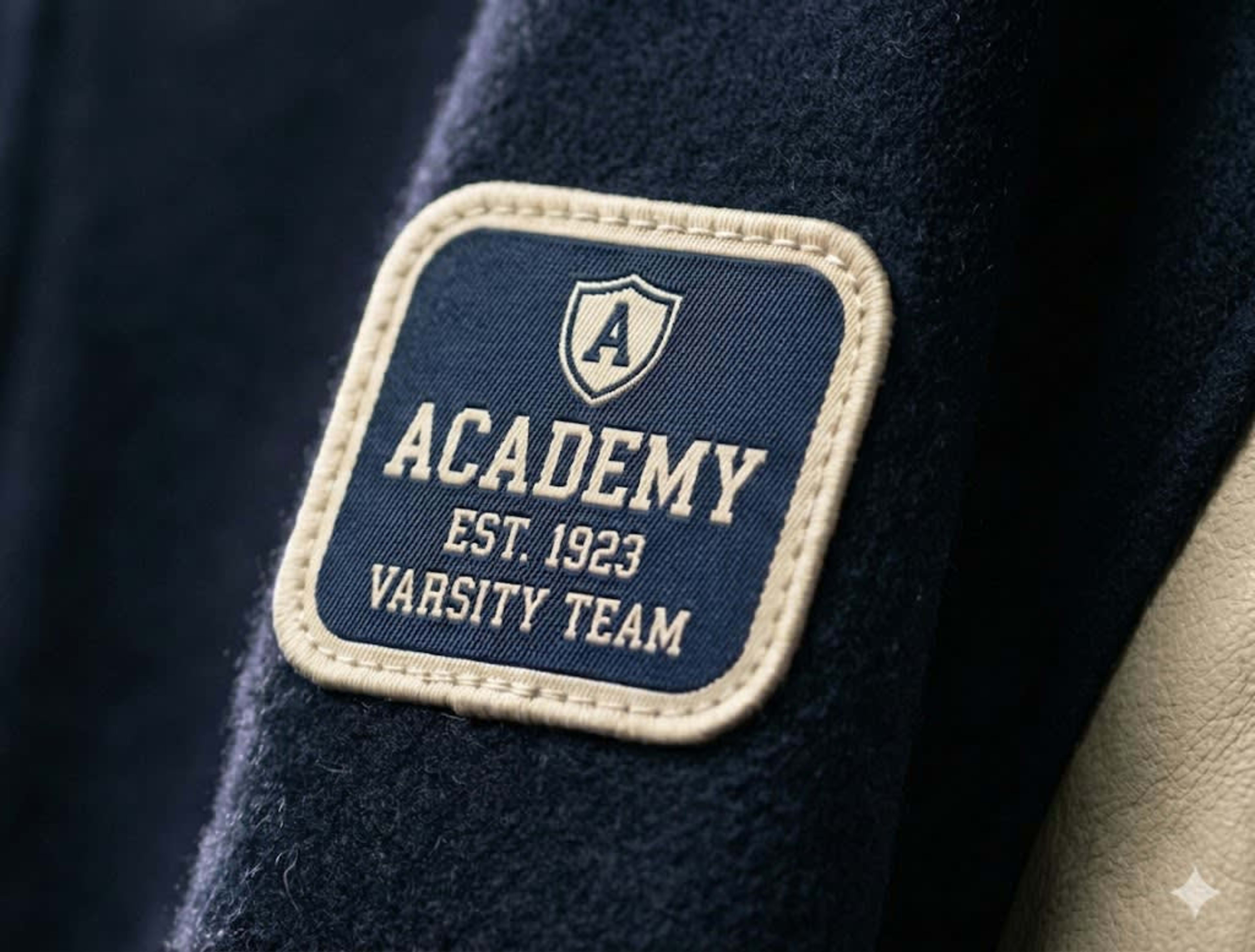 Woven patch small text badge