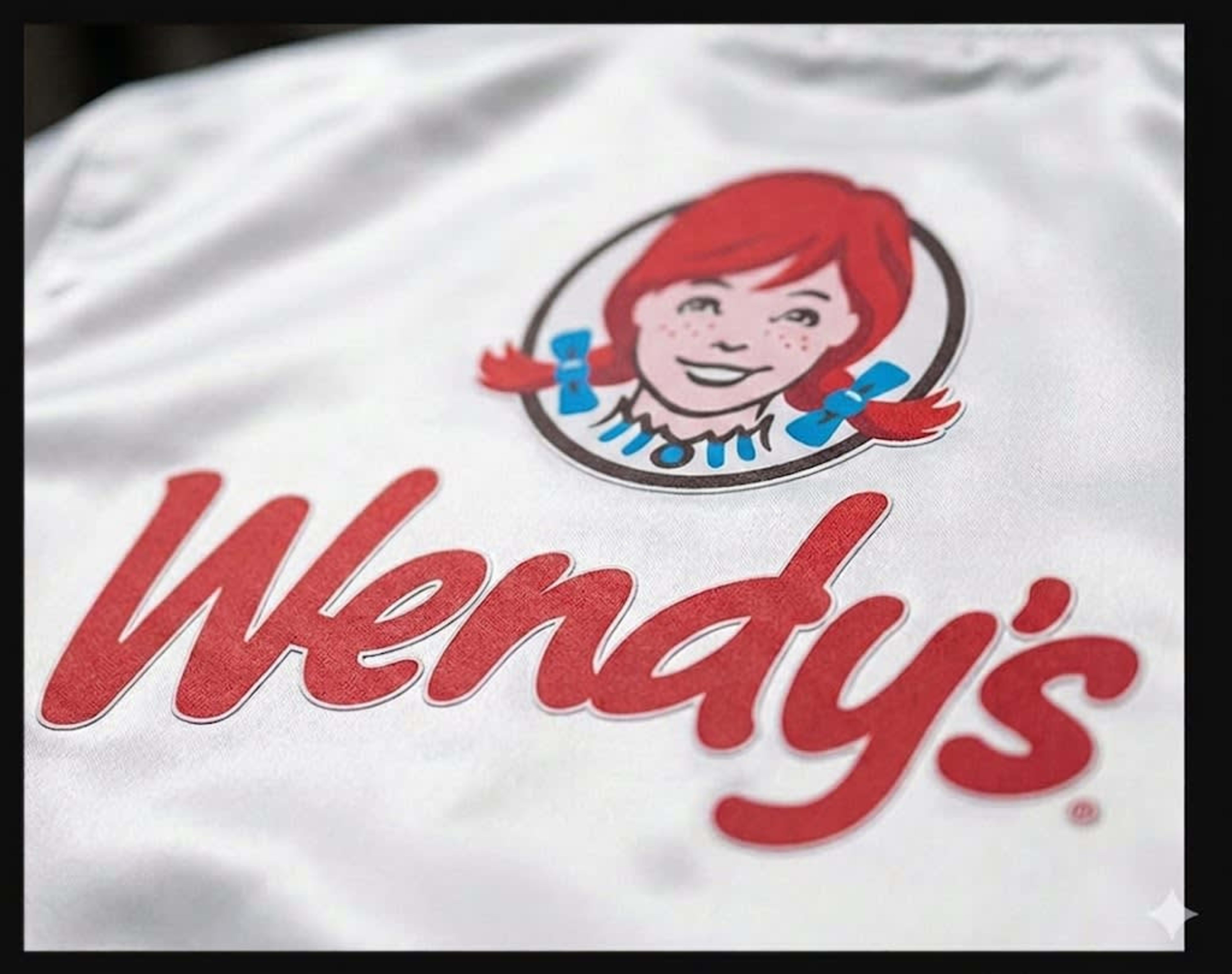 Wendy's DTF print on satin bomber jacket