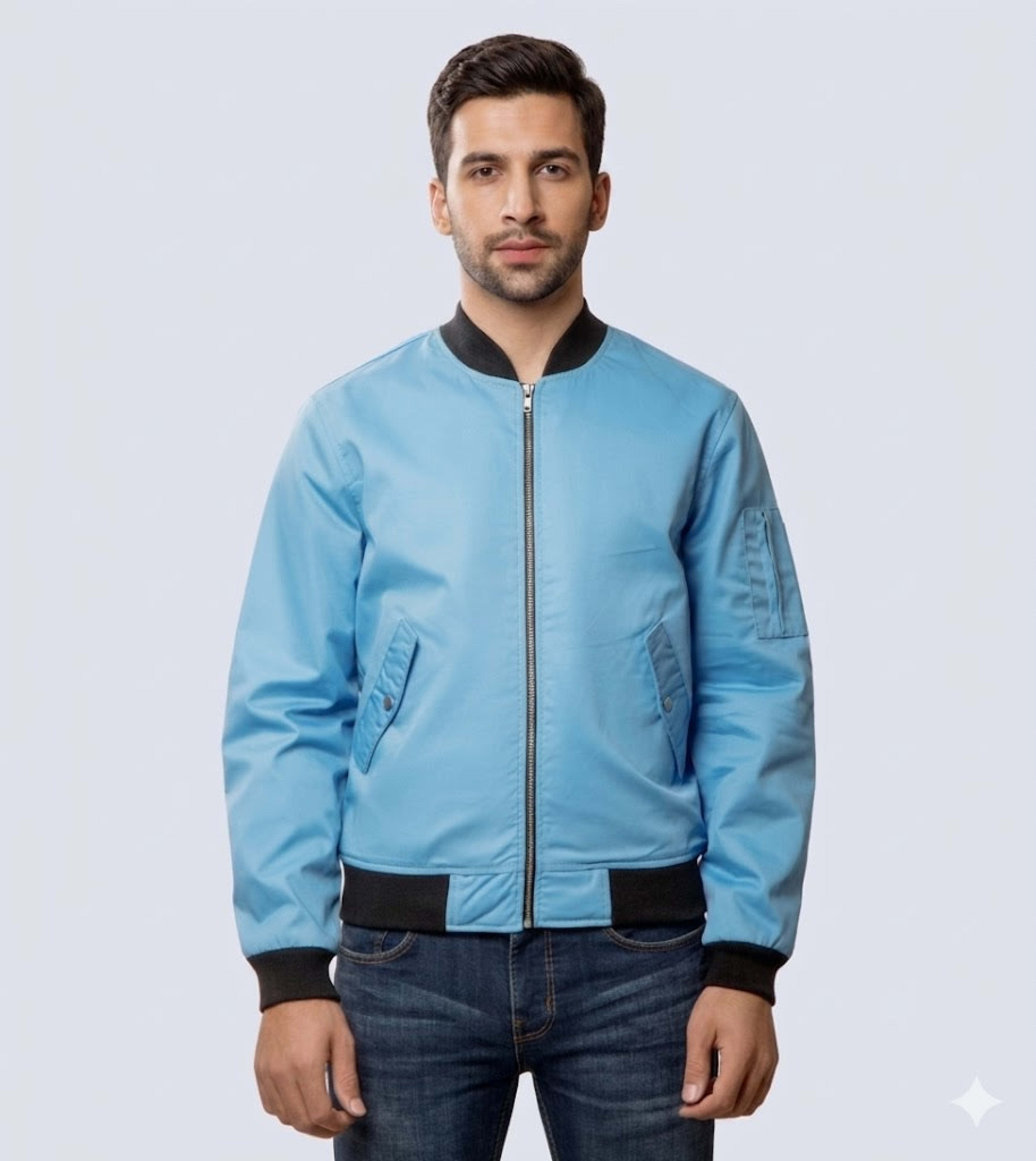  Cotton Twill Bomber Jacket For Men back view