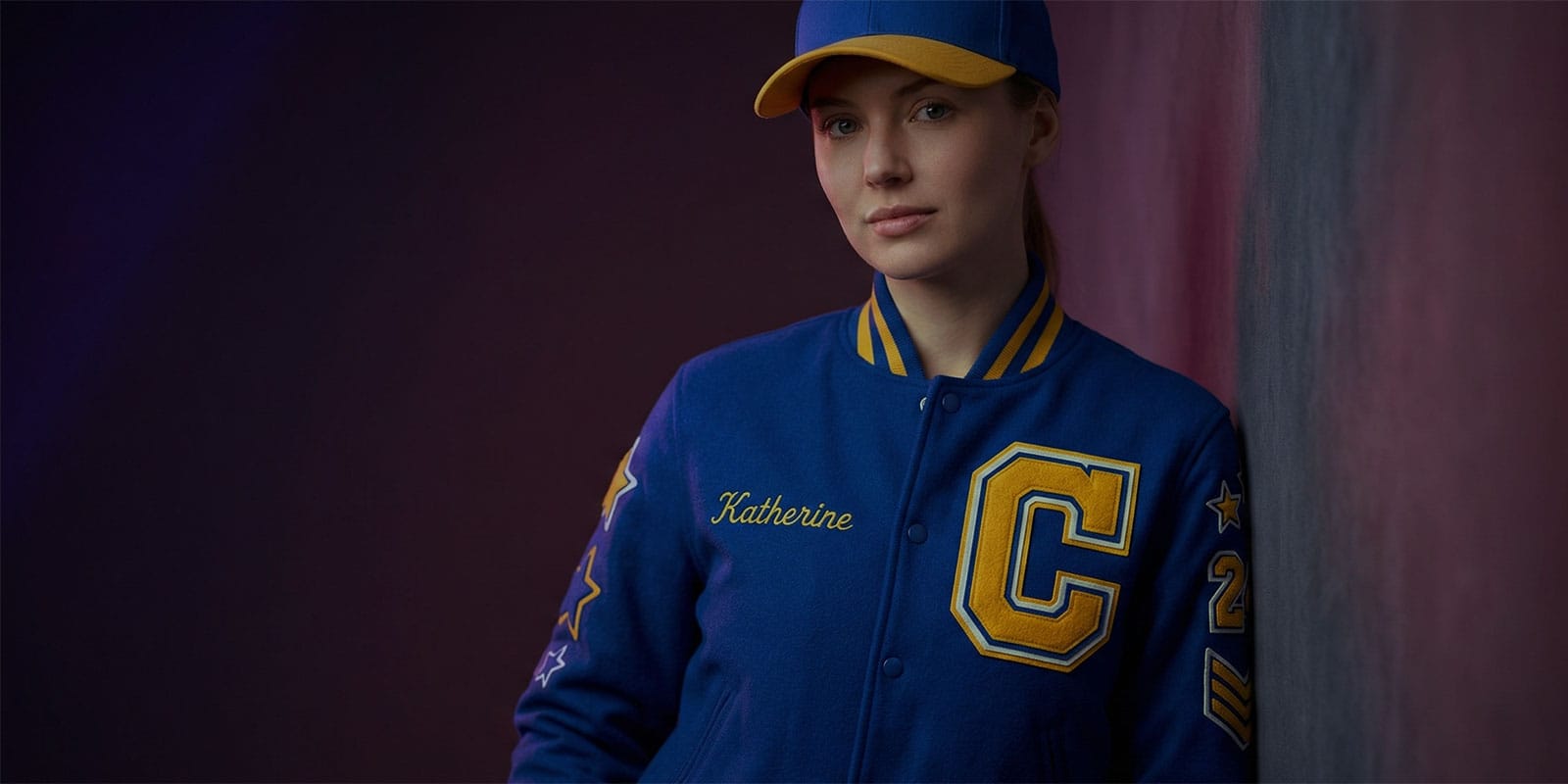 Custom varsity jacket with patches and embroidery