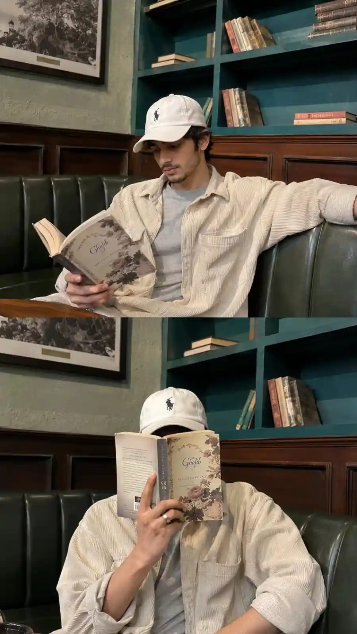 Cozy Cafe Reading Collage AI Prompt | Cinematic Instagram Lifestyle Portrait