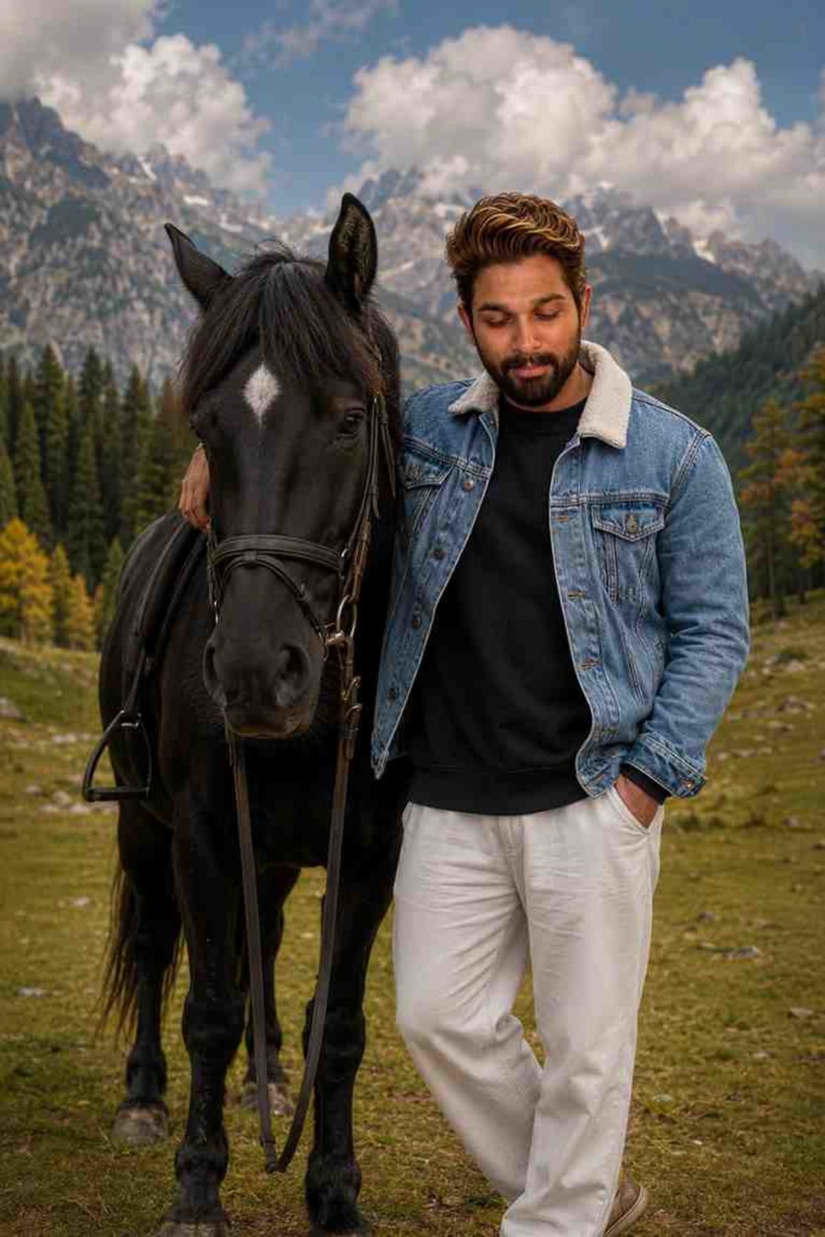 Cinematic Mountain Horse Portrait AI Prompt | Luxury Outdoor Editorial Photography
