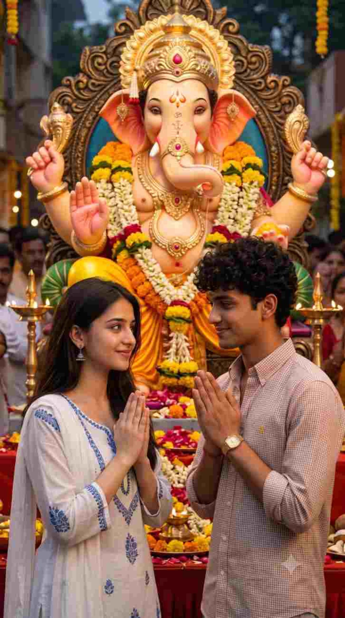 Couple Praying Together at Bappa