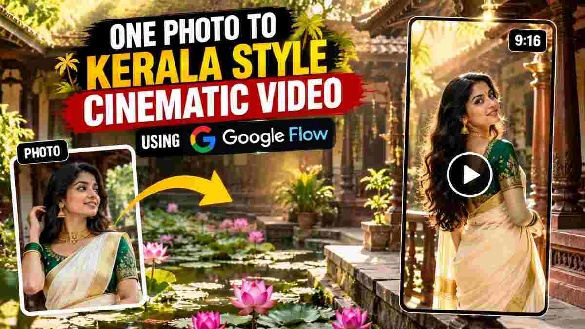 How to Make a Kerala Style Cinematic Lotus Pond Video From One Photo Using Google Flow