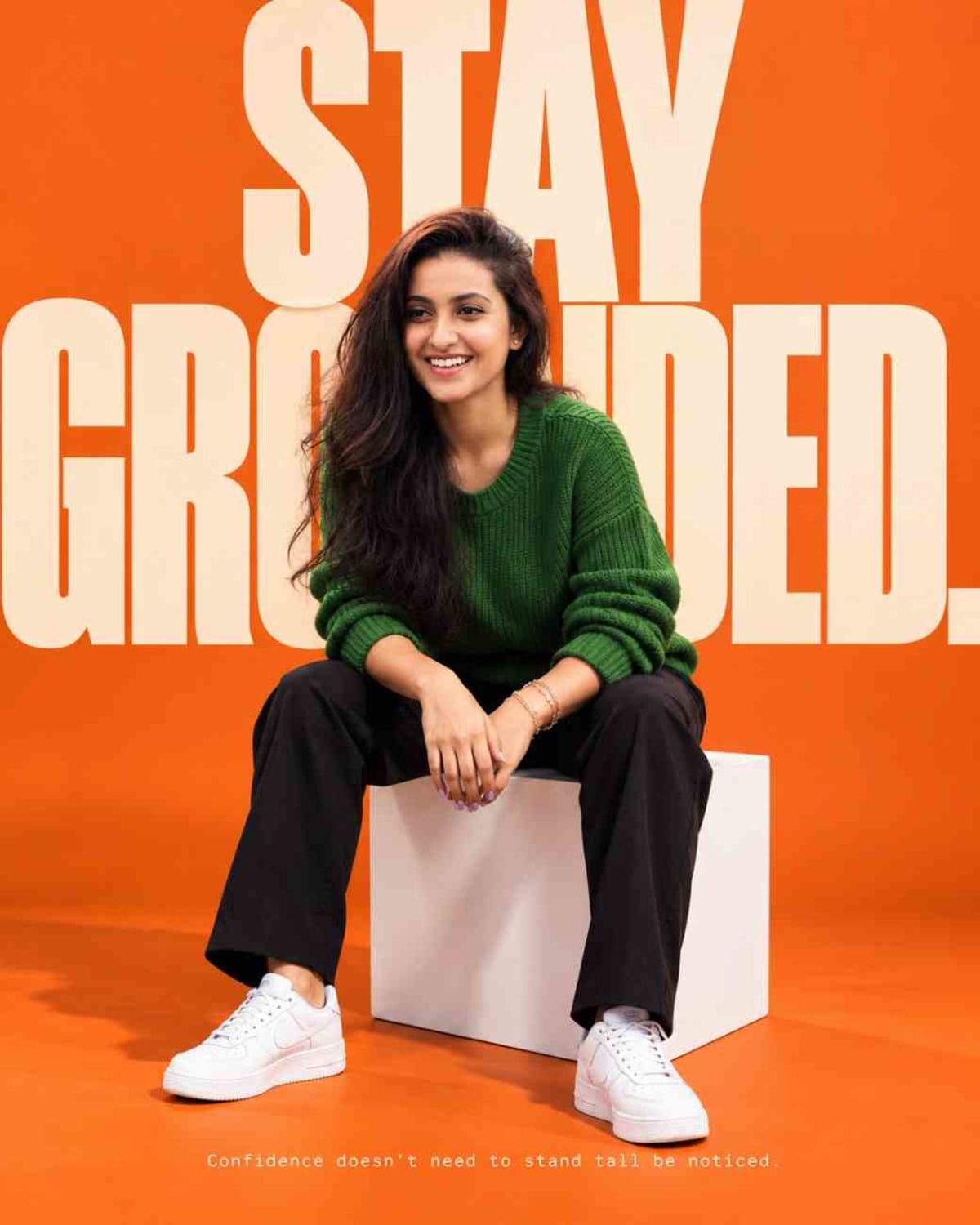 Stay Grounded Orange Studio Typography Poster