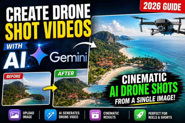 Google Gemini FPV Drone Prompt for creating ultra realistic cinematic AI drone videos using a single continuous camera movement.