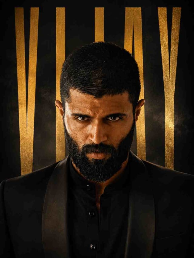 Cinematic Portrait Poster with Gold Typography