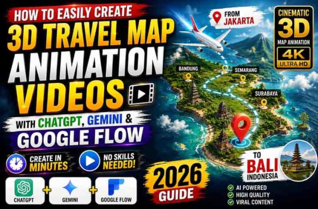 create 3d travel map animation chatgpt google flow
