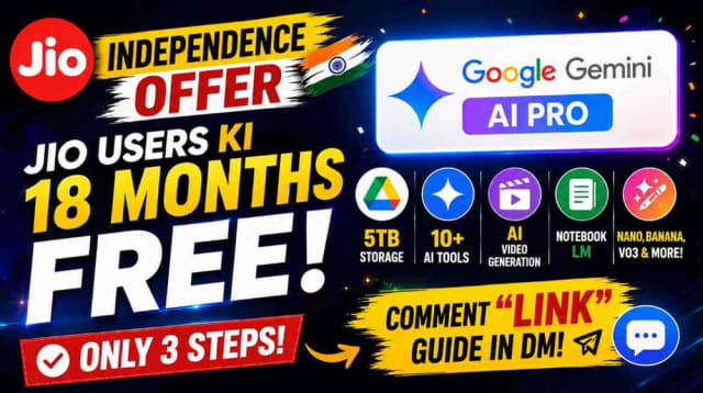 Jio Google Gemini Offer: Get 18 Months of AI Pro Free