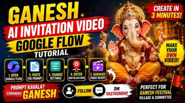 How To Make A Ganesh AI Invitation Video In Google Flow