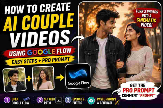 How to Make AI Couple Video with Google Flow and Custom Prompt