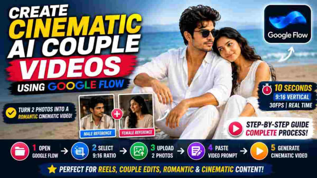 How to Make a Cinematic Romantic AI Couple Video using Google Flow
