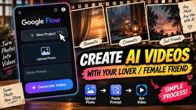 Google Flow AI Video Prompt To Create An AI Video With Your Lover Or Female Friend