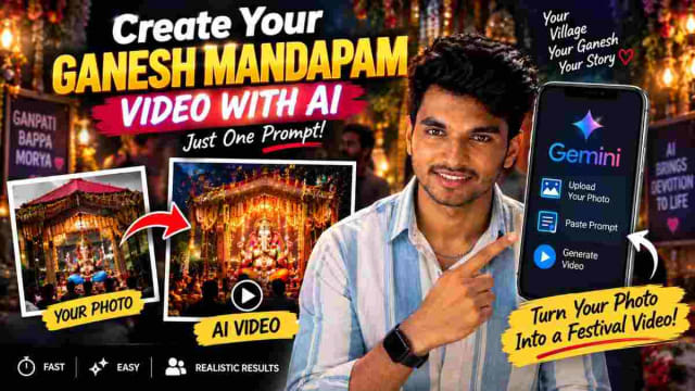 Create Your Ganesh Mandapam AI Video With AI Using One Prompt