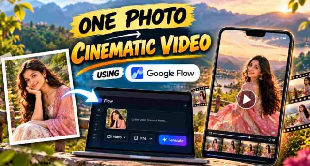Turn a Photo Into an AI Video With Google Flow (Mobile Guide) | DineshPicks