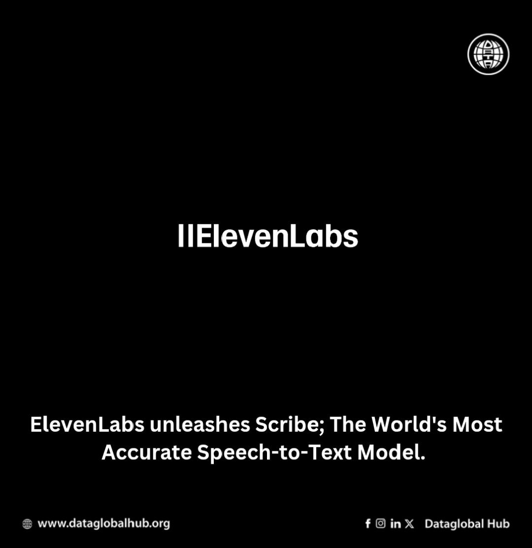 ElevenLabs unleashes Scribe; The World's Most Accurate Speech-to-Text Model. 