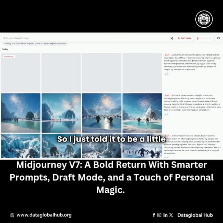 Midjourney V7: A Bold Return With Smarter Prompts, Draft Mode, and a Touch of Personal Magic. 