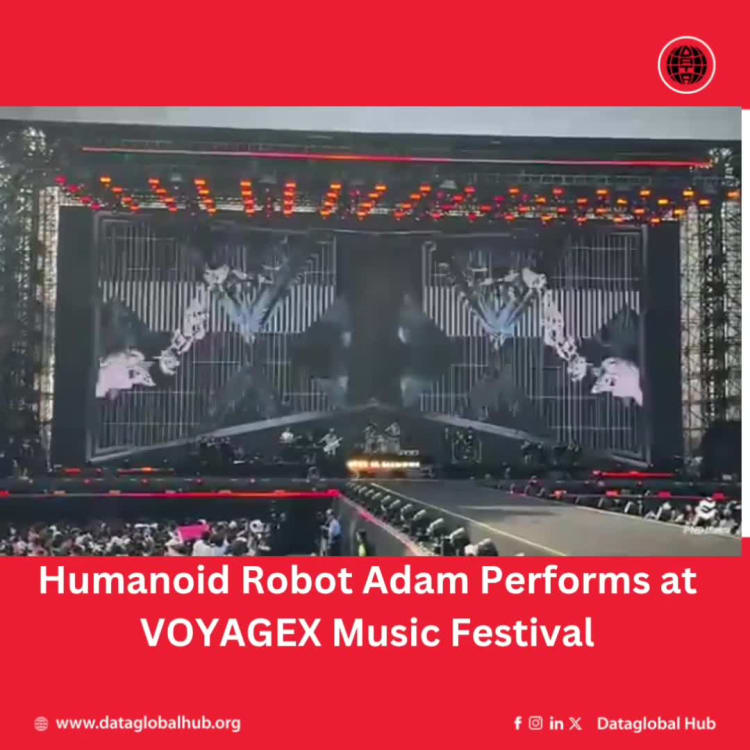 Humanoid Robot Adam Performs at VOYAGEX Music Festival