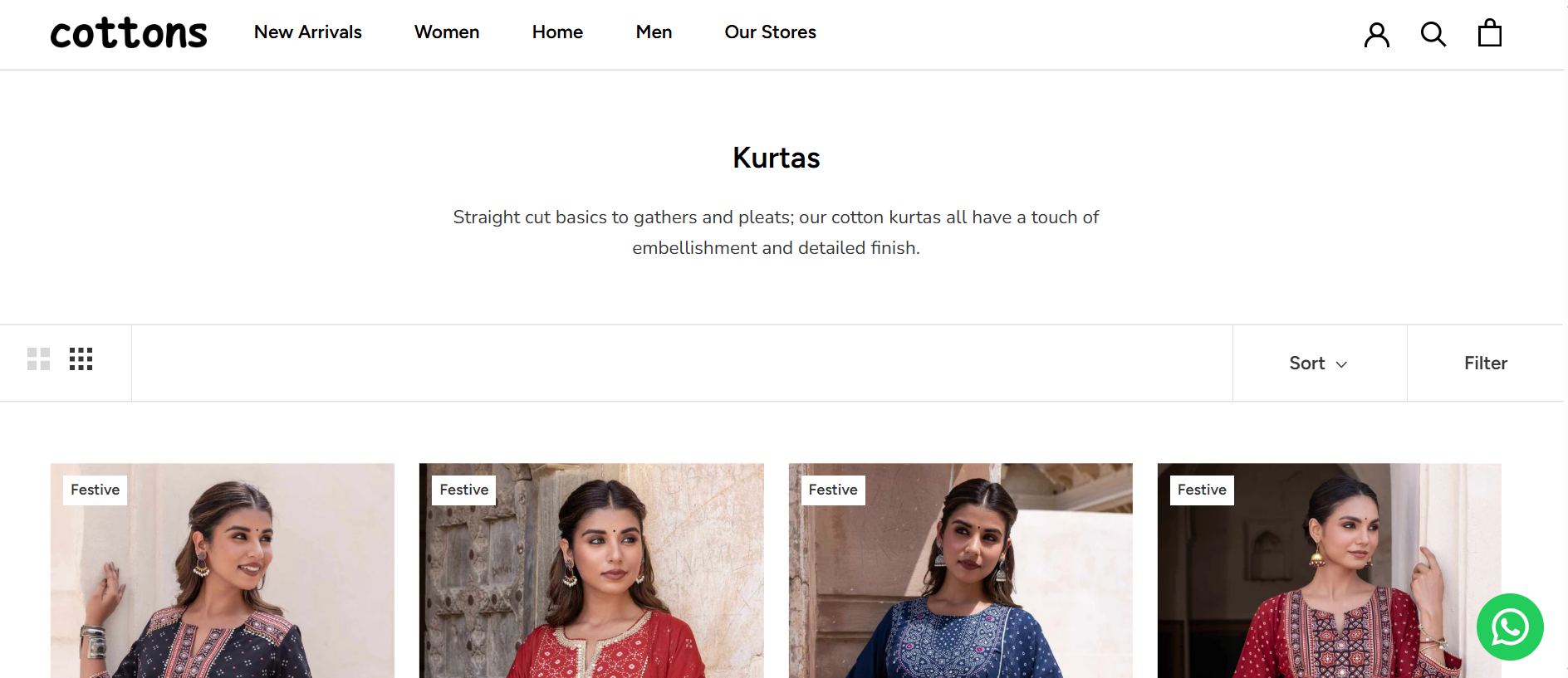 Cottons Jaipur - Buy cotton kurtas online
