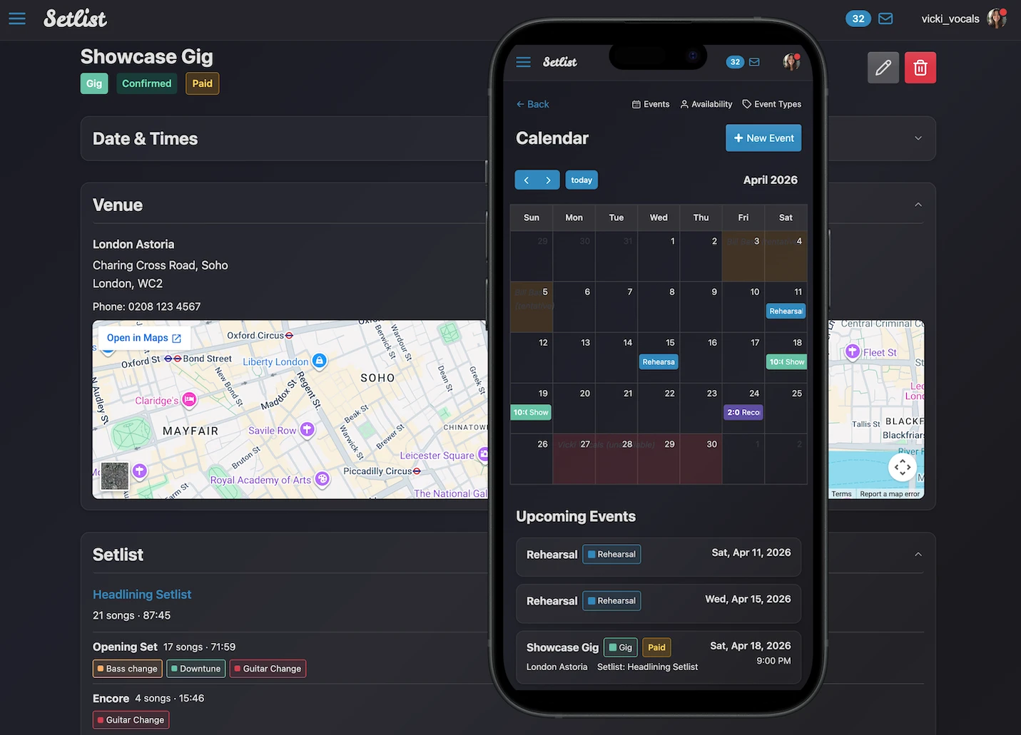 Setlist song collection and setlist workflow