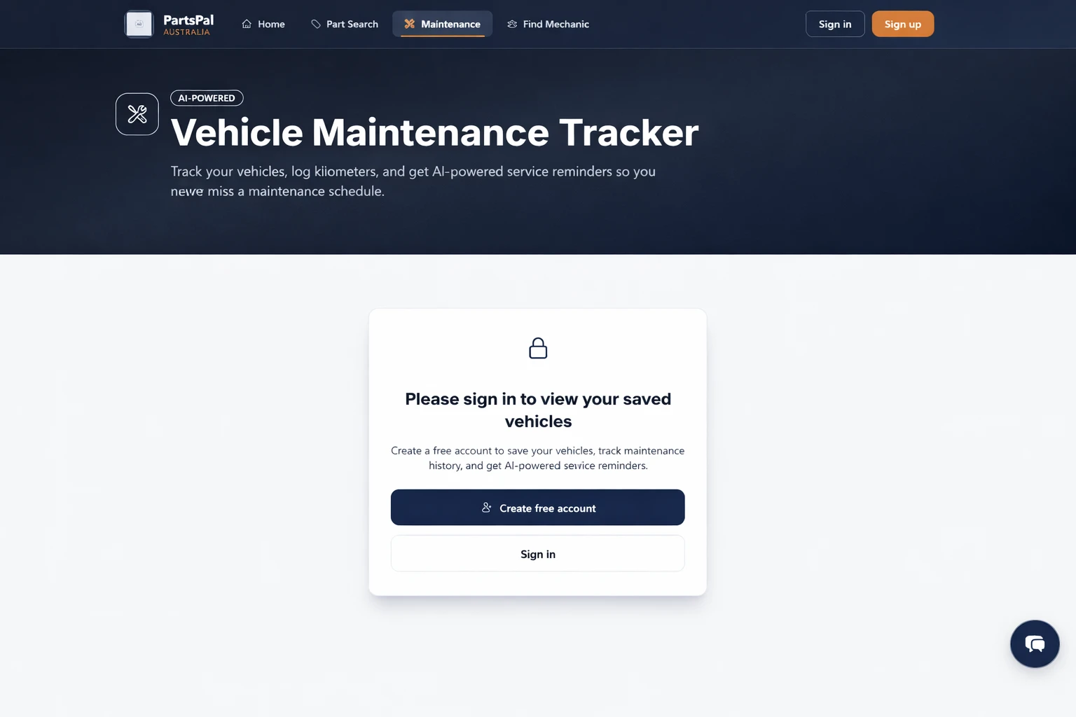 PartsPal maintenance tracking and service history