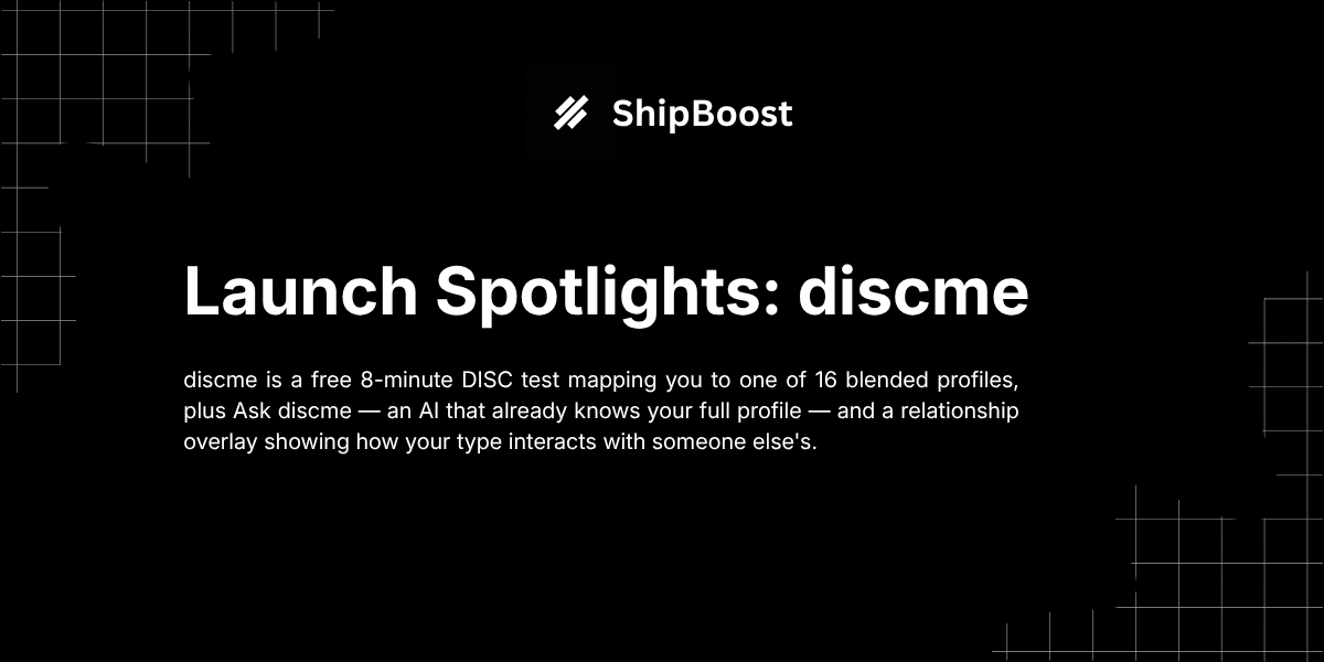 discme AI personality test — Launch Spotlight cover